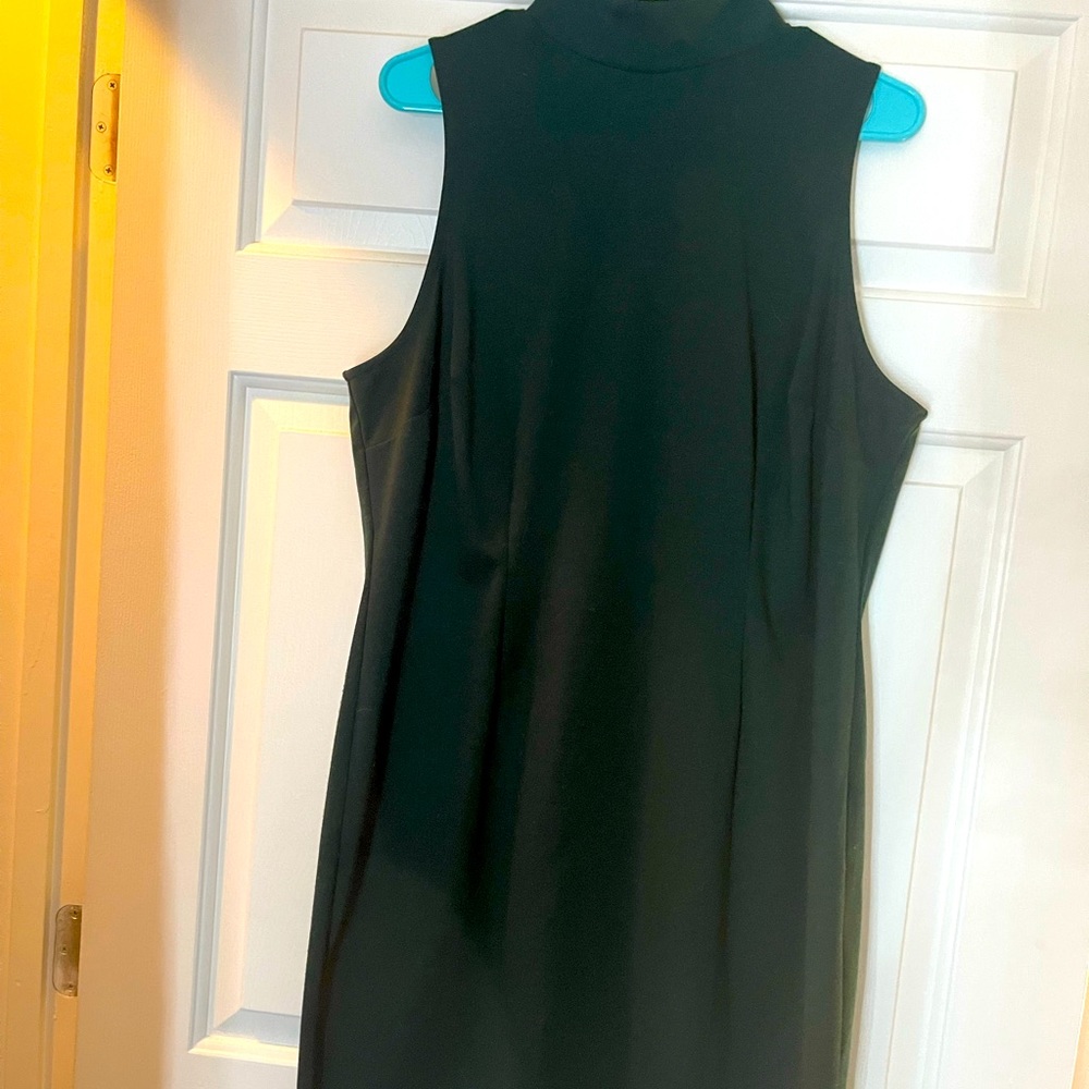 Green zip up dress.